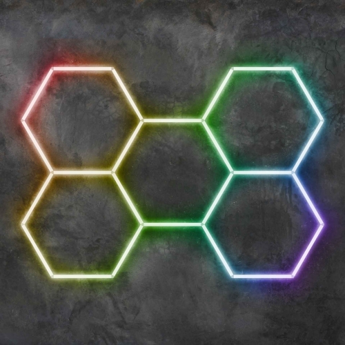 IYG LED Beleuchtungsset "Hexagon Five" mit RGB Funktion Garagen-/Werkstattbeleuchtung Decke Wand
