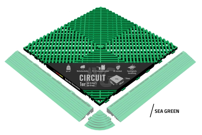 Bodenbelag "Circuit" Sea Green