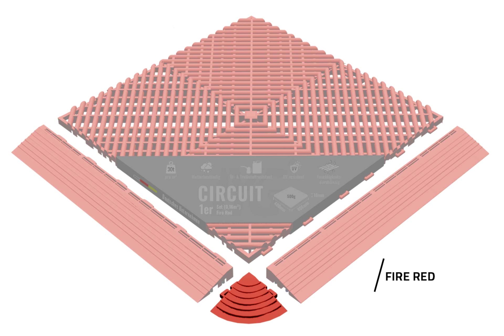 Eckstück "Circuit" Fire Red