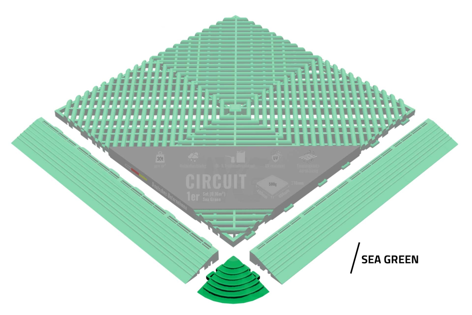Eckstück "Circuit" Sea Green