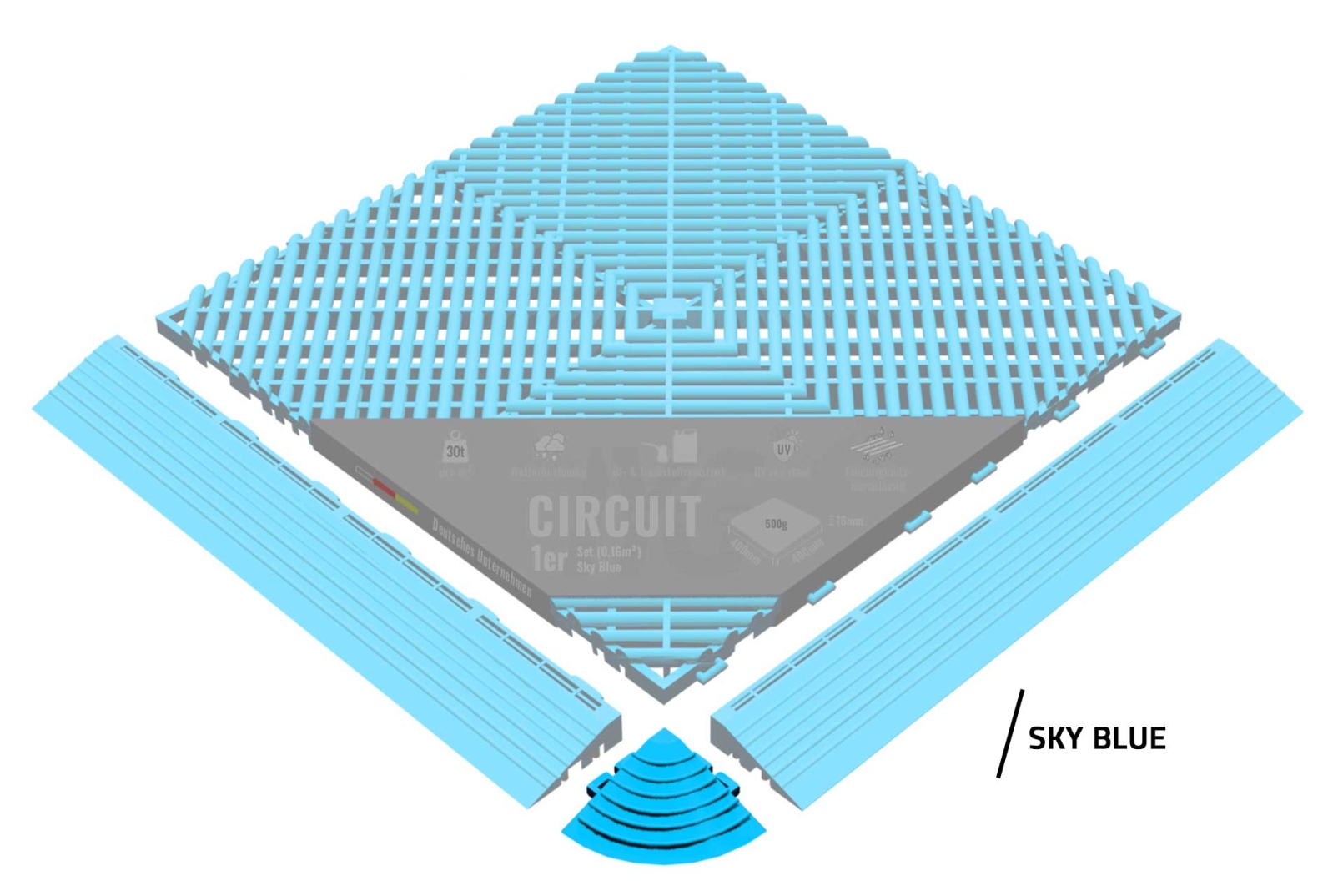 Eckstück "Circuit" Sky Blue