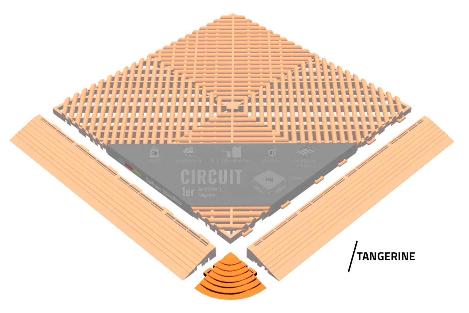 Eckstück "Circuit" Tangerine