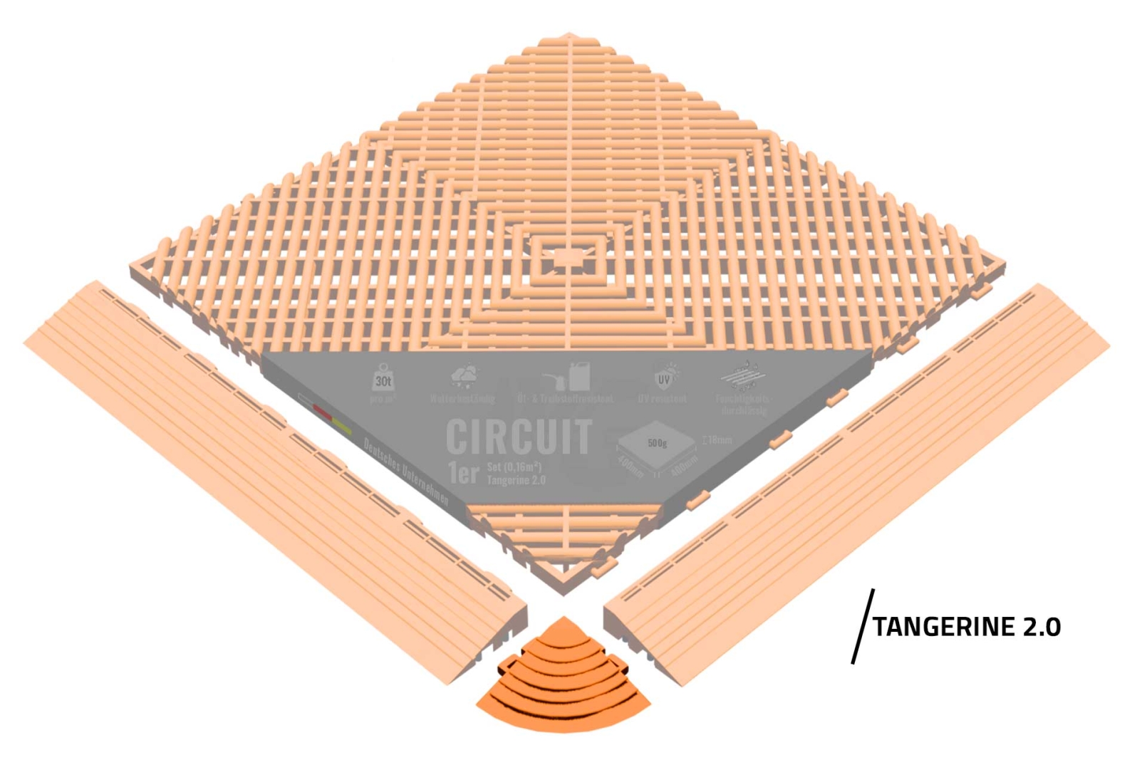Eckstück "Circuit" Tangerine 2.0