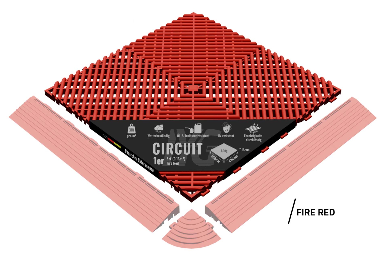 Bodenbelag "Circuit" Fire Red