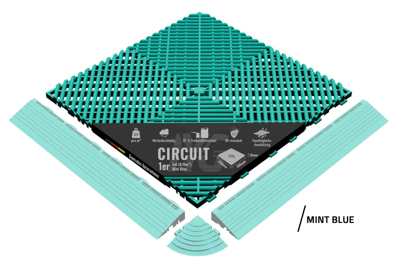 Bodenbelag "Circuit" Mint Blue