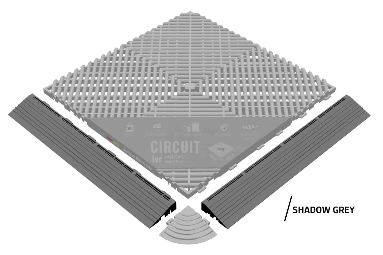 Rampenstücke "Circuit" Shadow Gray